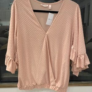 Rose colored loose top size large New with Tags
